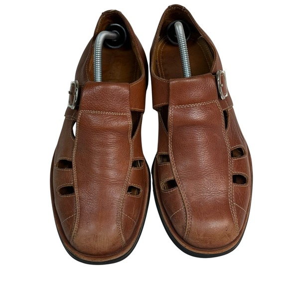Sandro Moscoloni Men Brown Leather Fisherman Sandals Comfort Walk 4051 Size 9.5D main image 8